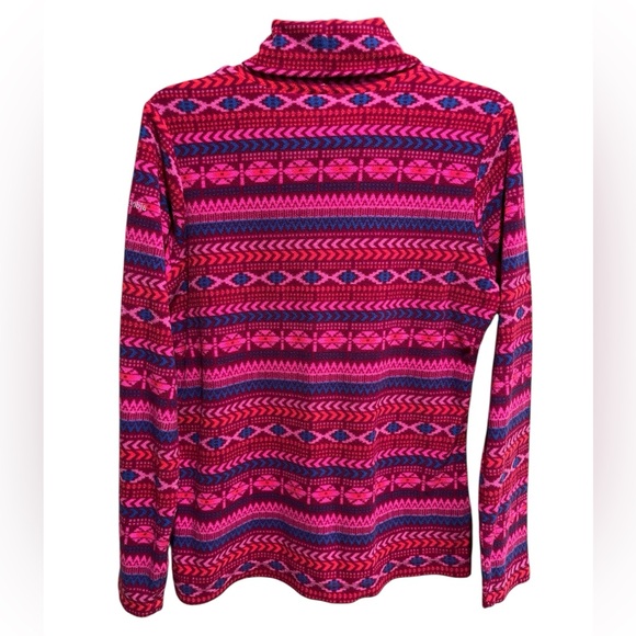 Columbia Glacial Fleece Cowl Neck Pullover Aztec Print Pink/Purple Medium - Picture 2 of 8